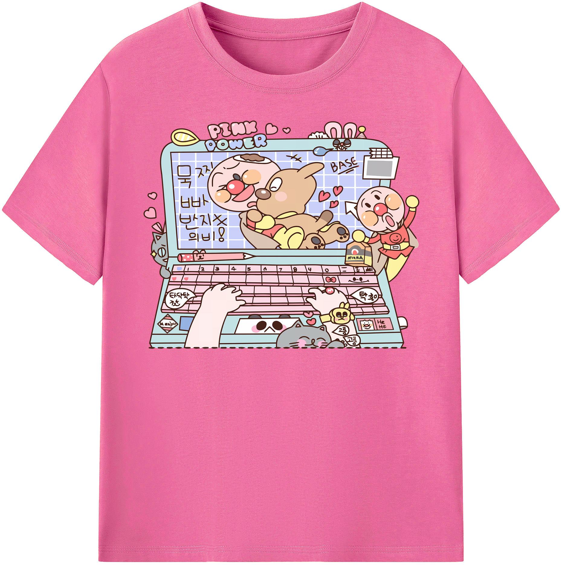 （画像用） アンパンマン Anpanman レディースカジュアルプリントTシャツ（綿100％）